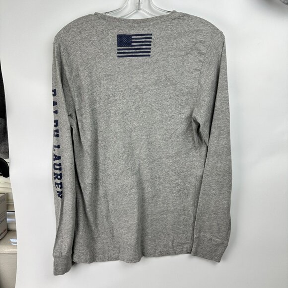 Ralph Lauren Polo  Shirt Unisex L  (14-16) Gray Long-Sleeve Graphic Print - Picture 8 of 14